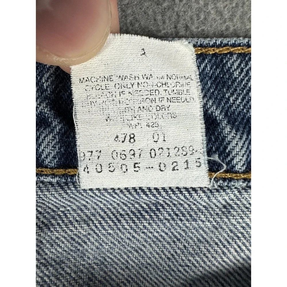 Levis 505 Jeans 34x32 Blue Straight Orange Tab Distressed Faded Vintage 90s 1997